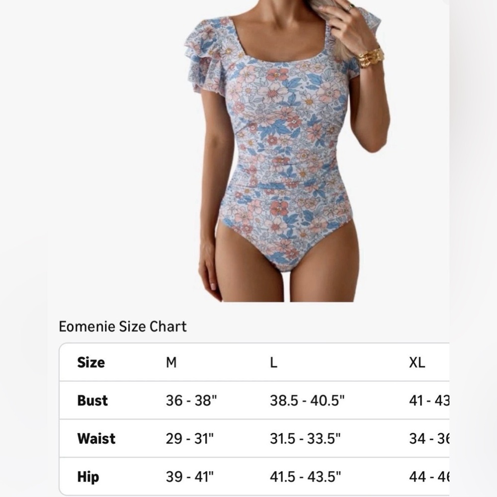 Eomenie Women's Tummy Control One Piece Swimsuit Swimwear Bathing Suit Large - Picture 3 of 7